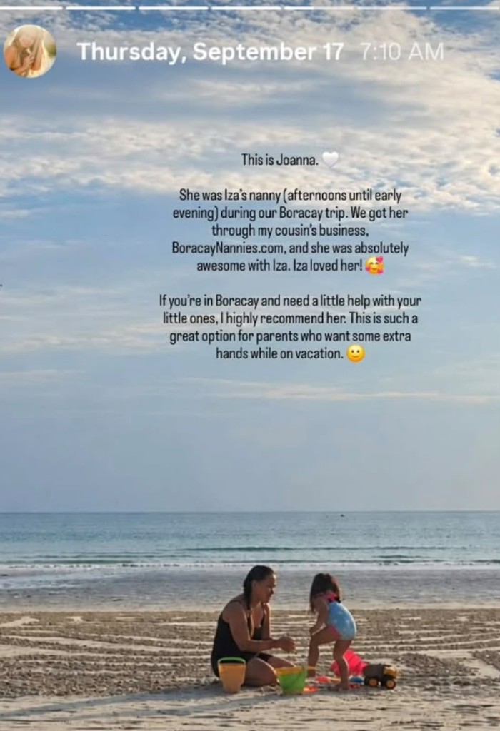 WhatsApp review recommending Joanna